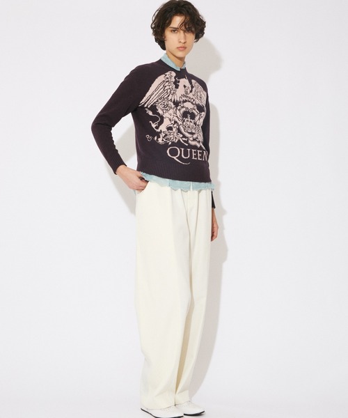 beautiful people(ビューティフルピープル)の「rock-knit QUEEN knit pullover(ニット/セーター・レディース・ダークパープル/アイボリー/ブラック・40/38/42)」の13枚目の写真