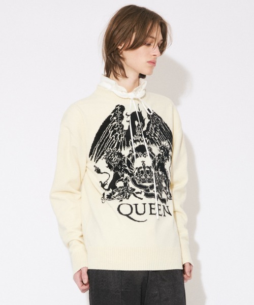 beautiful people(ビューティフルピープル)の「rock-knit QUEEN knit pullover(ニット/セーター・レディース・ダークパープル/アイボリー/ブラック・40/38/42)」の4枚目の写真
