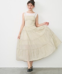 チェックティアードキャミワンピース / check tiered cami dress
