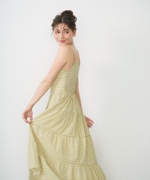チェックティアードキャミワンピース / check tiered cami dress