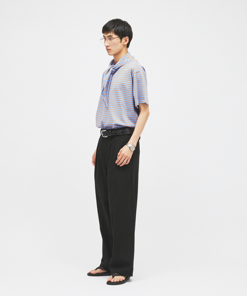JOURNAL STANDARD(ジャーナルスタンダード)の「リネン ポリ ストライプ オーバー パンツ(スラックス・メンズ・チャコールグレー/ブラック/ベージュ/ネイビー/ブラック系その他・SMALL/MEDIUM/LARGE)」の7枚目の写真