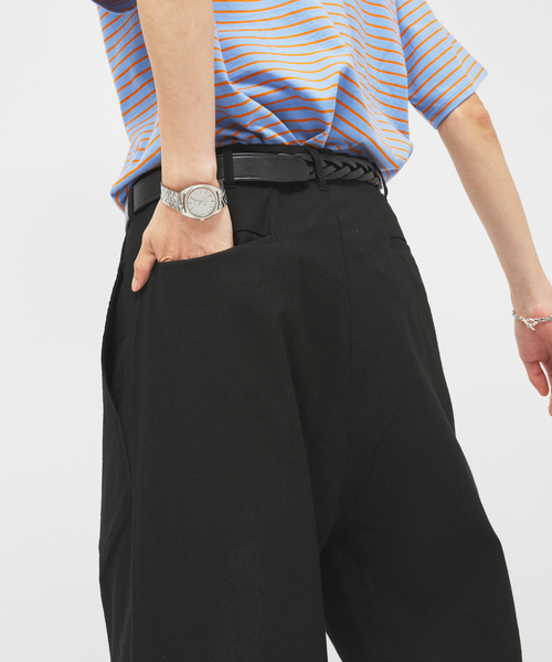 JOURNAL STANDARD(ジャーナルスタンダード)の「リネン ポリ ストライプ オーバー パンツ(スラックス・メンズ・チャコールグレー/ブラック/ベージュ/ネイビー/ブラック系その他・SMALL/MEDIUM/LARGE)」の13枚目の写真