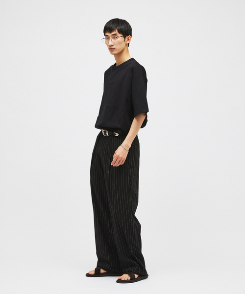 JOURNAL STANDARD(ジャーナルスタンダード)の「リネン ポリ ストライプ オーバー パンツ(スラックス・メンズ・チャコールグレー/ブラック/ベージュ/ネイビー/ブラック系その他・SMALL/MEDIUM/LARGE)」の15枚目の写真