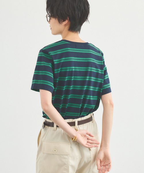 BARNYARDSTORM(バンヤードストーム)の「BARNYARDSTORM / WボーダーコットンTシャツ/マシンウォッシャブル(Tシャツ/カットソー・レディース・ホワイト/ネイビー・S/M)」の16枚目の写真