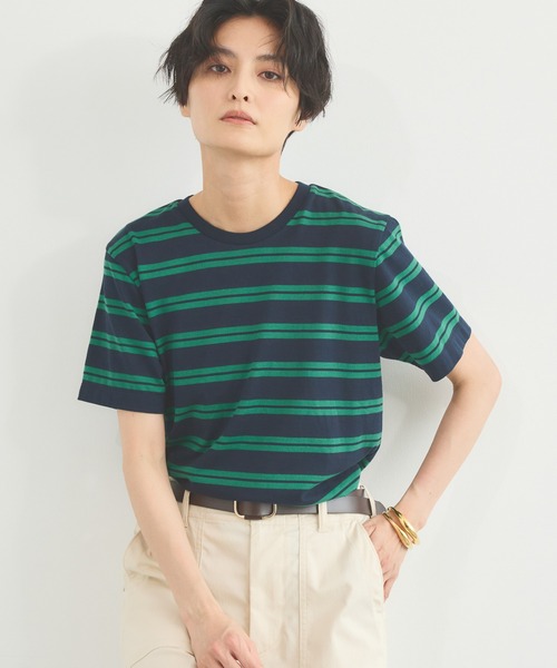 BARNYARDSTORM(バンヤードストーム)の「BARNYARDSTORM / WボーダーコットンTシャツ/マシンウォッシャブル(Tシャツ/カットソー・レディース・ホワイト/ネイビー・S/M)」の17枚目の写真