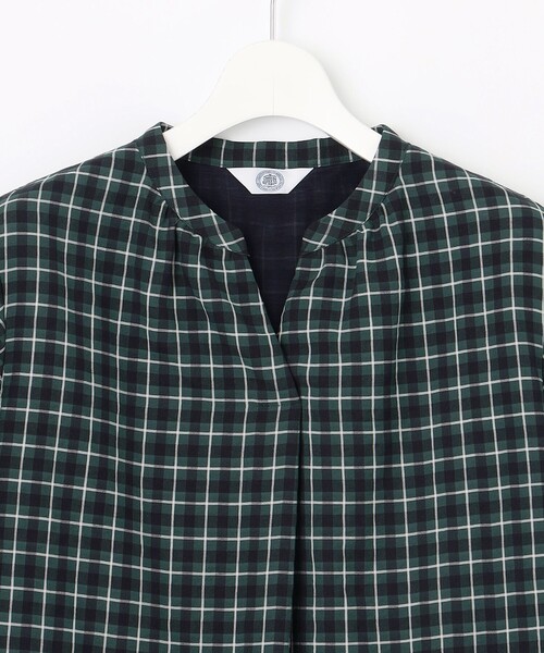 J.PRESS Ladies(J.プレス レディス)の「シズルチェック バンドカラー カットソー(Tシャツ/カットソー・レディース・ベージュ系3/ダークグリーン系3/ネイビー系3・SMALL)」の15枚目の写真