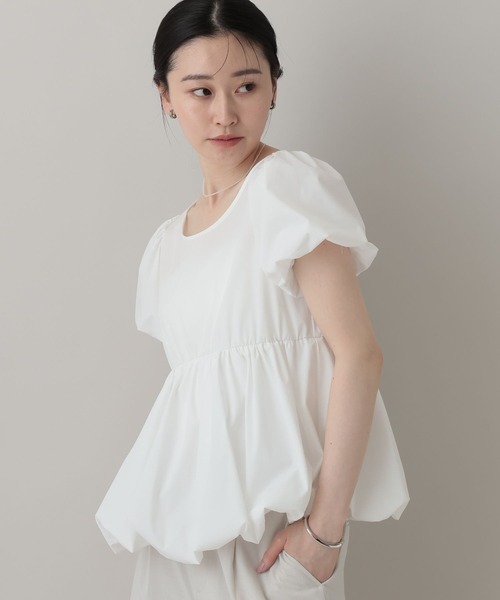 A part by（アパートバイ）の「【インフルエンサーyuiさんコラボ】YUバルーンギャザーブラウス（シャツ/ブラウス・レディース・オフホワイト/ブラック/ブルー系その他3・FREE）」の14枚目の写真