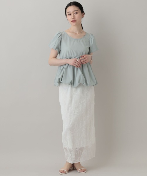 A part by（アパートバイ）の「【インフルエンサーyuiさんコラボ】YUバルーンギャザーブラウス（シャツ/ブラウス・レディース・オフホワイト/ブラック/ブルー系その他3・FREE）」の17枚目の写真