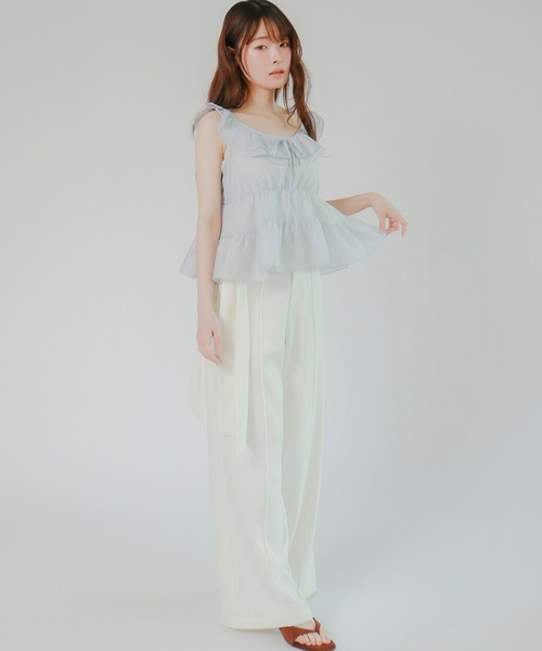 mic by Olu.（ミックバイオルドット）の「＜ ZOZOTOWN限定 ＞ティアードノースリーブブラウス（シャツ/ブラウス・レディース・ベビーピンク/ライトブルー/ホワイト・FREE）」の5枚目の写真