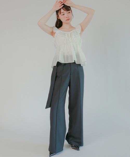 mic by Olu.（ミックバイオルドット）の「＜ ZOZOTOWN限定 ＞ティアードノースリーブブラウス（シャツ/ブラウス・レディース・ベビーピンク/ライトブルー/ホワイト・FREE）」の16枚目の写真