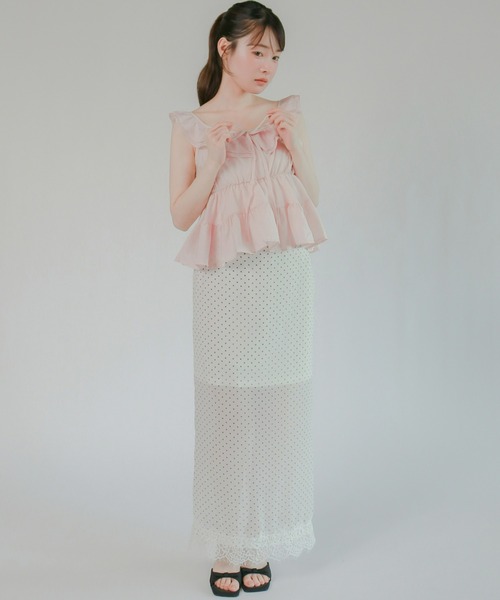 mic by Olu.（ミックバイオルドット）の「＜ ZOZOTOWN限定 ＞ティアードノースリーブブラウス（シャツ/ブラウス・レディース・ベビーピンク/ライトブルー/ホワイト・FREE）」の10枚目の写真