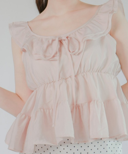 mic by Olu.（ミックバイオルドット）の「＜ ZOZOTOWN限定 ＞ティアードノースリーブブラウス（シャツ/ブラウス・レディース・ベビーピンク/ライトブルー/ホワイト・FREE）」の13枚目の写真