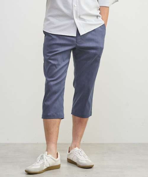 MEN'S MELROSE(メンズメルローズ)の「メランジライトハイパークロップドパンツ(チノパンツ・メンズ・ネイビー/ブラック/グレー/ベージュ・5/2/4/3)」の4枚目の写真
