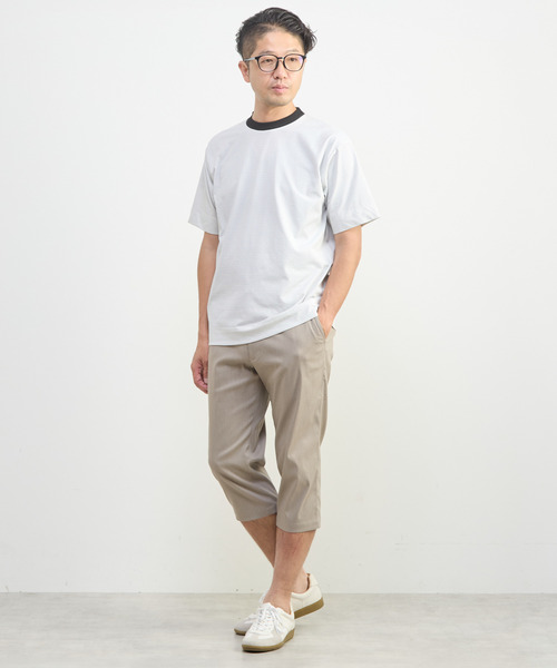 MEN'S MELROSE(メンズメルローズ)の「メランジライトハイパークロップドパンツ(チノパンツ・メンズ・ネイビー/ブラック/グレー/ベージュ・5/2/4/3)」の12枚目の写真
