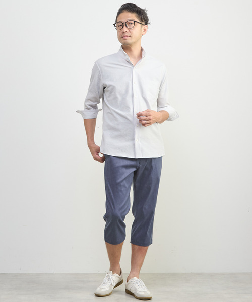 MEN'S MELROSE(メンズメルローズ)の「メランジライトハイパークロップドパンツ(チノパンツ・メンズ・ネイビー/ブラック/グレー/ベージュ・5/2/4/3)」の16枚目の写真