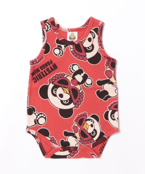 HYSTERIC MINI(ヒステリックミニ)の「PANDA MINI 総柄 ノースリーブロンパース(ロンパース・キッズ・レッド系その他/ブラック系その他/ホワイト系その他・80/70)」の3枚目の写真