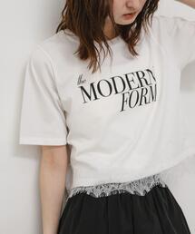 クロップドレースロゴTシャツ(半袖)