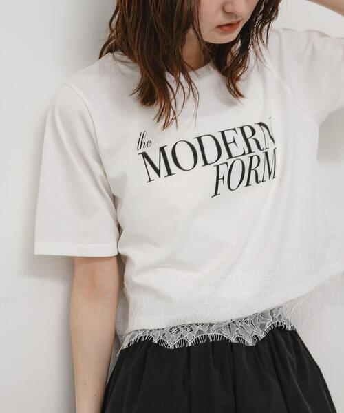 SENSE OF PLACE by URBAN RESEARCH（センスオブプレイスバイアーバンリサーチ）の「クロップドレースロゴTシャツ(半袖)（Tシャツ/カットソー・レディース・ライトブルー/オフホワイト/ブラック・ONE）」の2枚目の写真