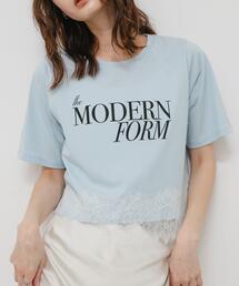 クロップドレースロゴTシャツ(半袖)