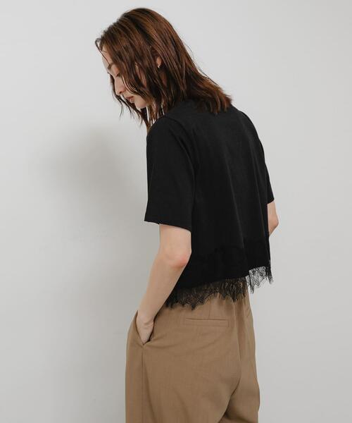 SENSE OF PLACE by URBAN RESEARCH（センスオブプレイスバイアーバンリサーチ）の「クロップドレースロゴTシャツ(半袖)（Tシャツ/カットソー・レディース・ライトブルー/オフホワイト/ブラック・ONE）」の18枚目の写真
