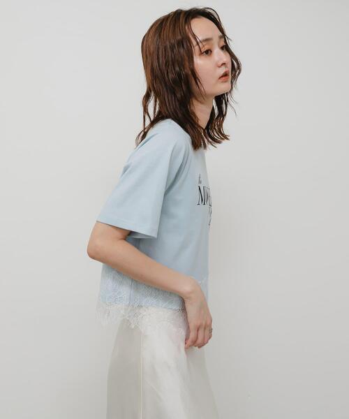 SENSE OF PLACE by URBAN RESEARCH（センスオブプレイスバイアーバンリサーチ）の「クロップドレースロゴTシャツ(半袖)（Tシャツ/カットソー・レディース・ライトブルー/オフホワイト/ブラック・ONE）」の12枚目の写真