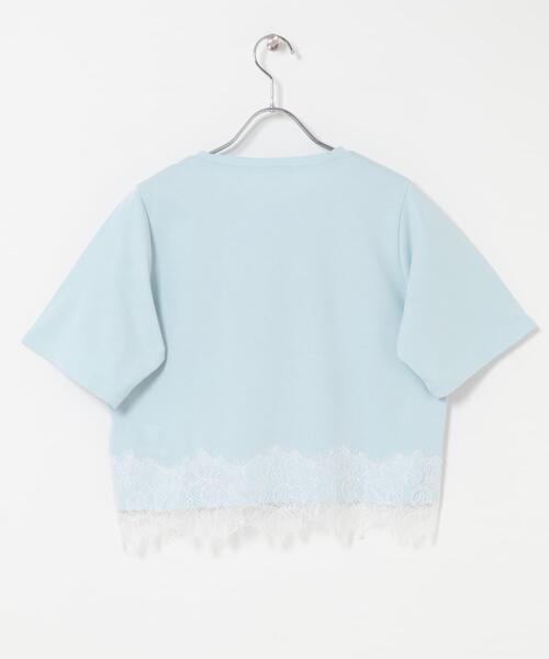 SENSE OF PLACE by URBAN RESEARCH（センスオブプレイスバイアーバンリサーチ）の「クロップドレースロゴTシャツ(半袖)（Tシャツ/カットソー・レディース・ライトブルー/オフホワイト/ブラック・ONE）」の8枚目の写真