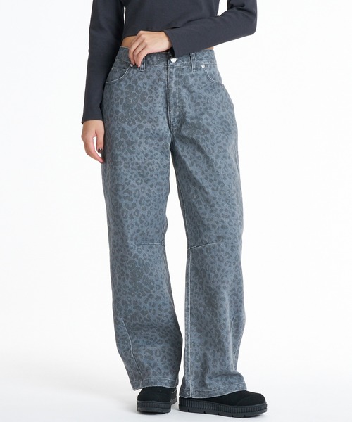 ROXY(ロキシー)の「ROXY/ロキシー ワイドパンツ RPT264038(その他パンツ・レディース・ベージュ/レオパード・M)」の2枚目の写真