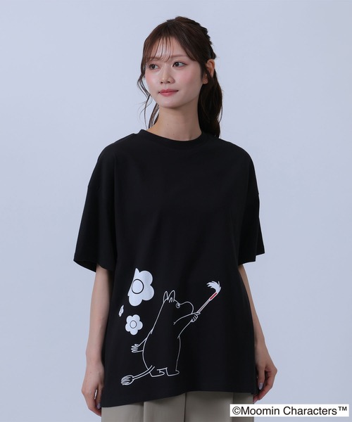 MARY QUANT(マリークワント)の「MOOMIN×MQペイントビッグ Tシャツ(Tシャツ/カットソー・レディース・ホワイト/ブラック・M)」の2枚目の写真