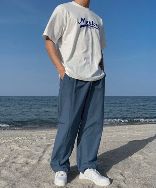 NOWLE（ノウル）の「【NOWLE】スクリプトロゴ プリント 半袖 Tシャツ / ベースボール風デザイン（Tシャツ/カットソー・メンズ・ホワイト・X-LARGE/LARGE/MEDIUM）」の9枚目の写真