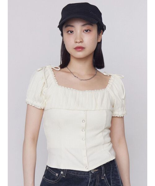 EMODA(エモダ)の「カットオフショルダートップス(Tシャツ/カットソー・レディース・ブラック/グレー/アイボリー/その他・FREE)」の10枚目の写真