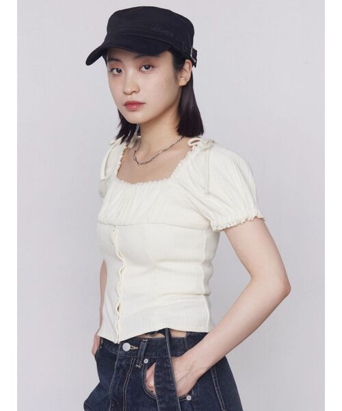 EMODA(エモダ)の「カットオフショルダートップス(Tシャツ/カットソー・レディース・ブラック/グレー/アイボリー/その他・FREE)」の11枚目の写真
