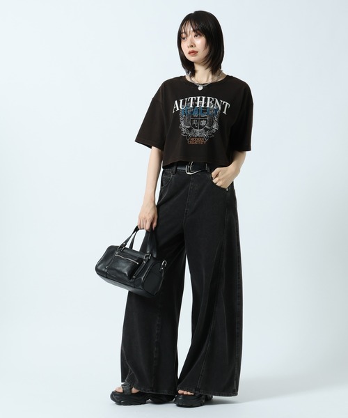 PAGEBOY（ページボーイ）の「シシュウカレッジショートTシャツ（Tシャツ/カットソー・レディース・チャコールグレー/オフホワイト・FREE）」の20枚目の写真