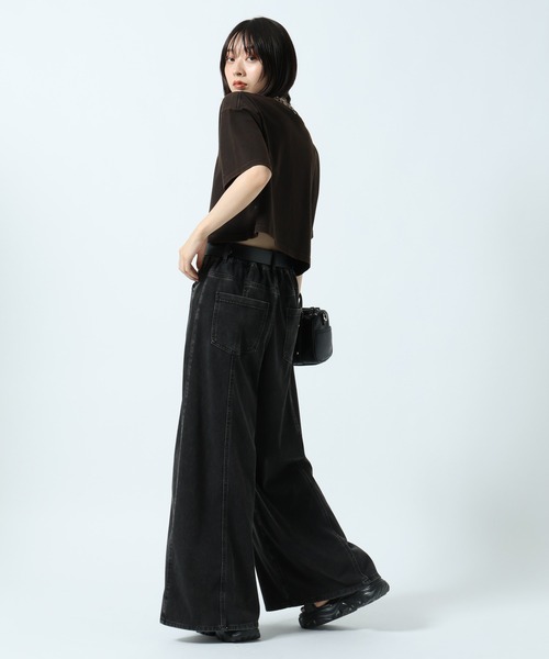 PAGEBOY（ページボーイ）の「シシュウカレッジショートTシャツ（Tシャツ/カットソー・レディース・チャコールグレー/オフホワイト・FREE）」の21枚目の写真