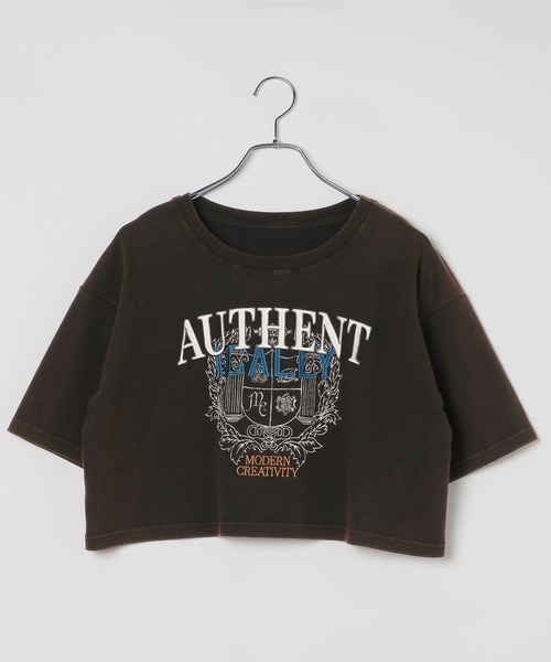 PAGEBOY（ページボーイ）の「シシュウカレッジショートTシャツ（Tシャツ/カットソー・レディース・チャコールグレー/オフホワイト・FREE）」の22枚目の写真