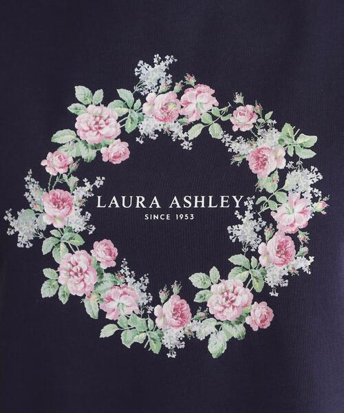 LAURA ASHLEY(ローラアシュレイ)の「【コットン100%/洗える】リースフローラル プリントTシャツ(Tシャツ/カットソー・レディース・サックスブルー/ネイビー/オフホワイト・38/40)」の15枚目の写真