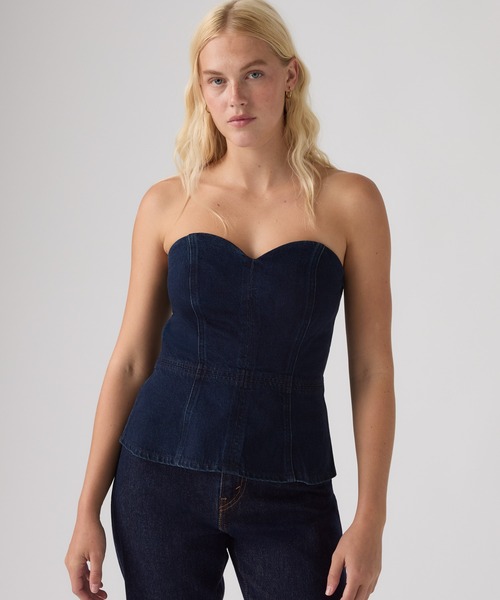 Levi's(リーバイス)の「Levi's/リーバイス スウィートハートビスチェ(キャミソール・レディース・ダークインディゴブルー・M/S/XS)」の1枚目の写真
