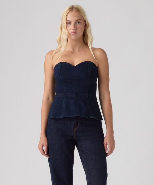 Levi's(リーバイス)の「Levi's/リーバイス スウィートハートビスチェ(キャミソール・レディース・ダークインディゴブルー・M/S/XS)」の2枚目の写真