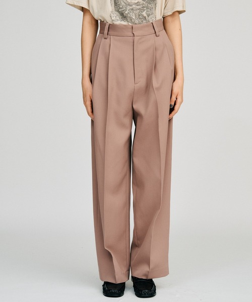 PRANK PROJECT(プランクプロジェクト)の「【2026Autumn Pre-Order】ウーステッドクリースパンツ / Worsted Crease Pants(スラックス・レディース・ブルー/ピンク/ブラウン・38/36)」の1枚目の写真
