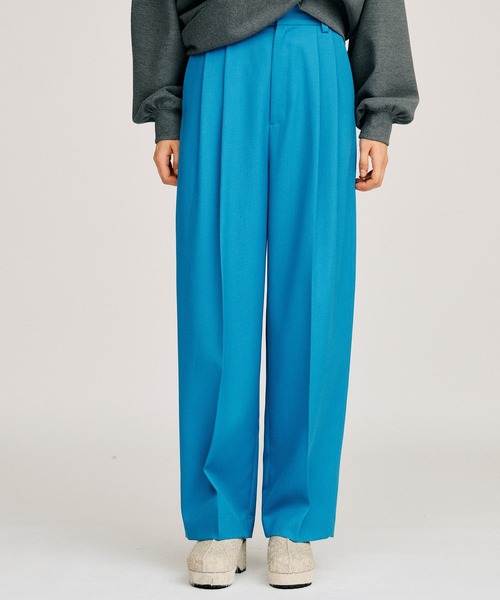 PRANK PROJECT(プランクプロジェクト)の「【2026Autumn Pre-Order】ウーステッドクリースパンツ / Worsted Crease Pants(スラックス・レディース・ブルー/ピンク/ブラウン・38/36)」の3枚目の写真