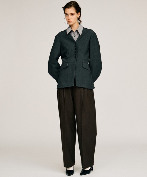 PRANK PROJECT(プランクプロジェクト)の「【2026Autumn Pre-Order】ウーステッドクリースパンツ / Worsted Crease Pants(スラックス・レディース・ブルー/ピンク/ブラウン・38/36)」の6枚目の写真