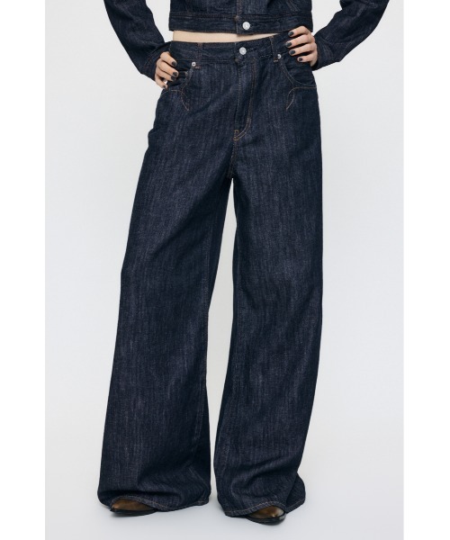 MOUSSY(マウジー)の「【26年AW新作】【セットアップ対応】WESTERN WIDE BAGGY(デニムパンツ・レディース・ワンウォッシュ・1/0/2)」の9枚目の写真