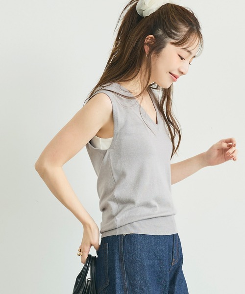 coca（coca）（コカ）の「モイスチャーニットベスト（ベスト・レディース・チャコール/グレー・L/M/S）」の10枚目の写真