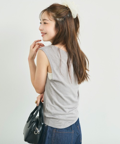 coca（coca）（コカ）の「モイスチャーニットベスト（ベスト・レディース・チャコール/グレー・L/M/S）」の13枚目の写真