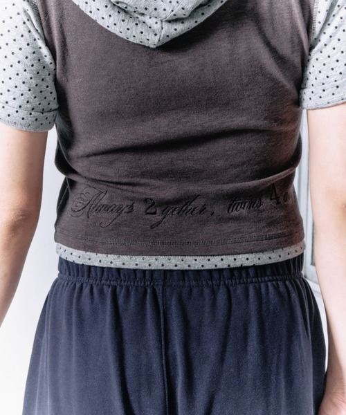 twins(nemne store)(ツインズ)の「Dots Hooded tee(Tシャツ/カットソー・レディース・White/チャコール・フリー)」の16枚目の写真