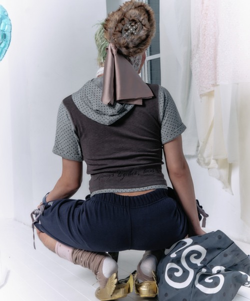 twins(nemne store)(ツインズ)の「Dots Hooded tee(Tシャツ/カットソー・レディース・White/チャコール・フリー)」の14枚目の写真