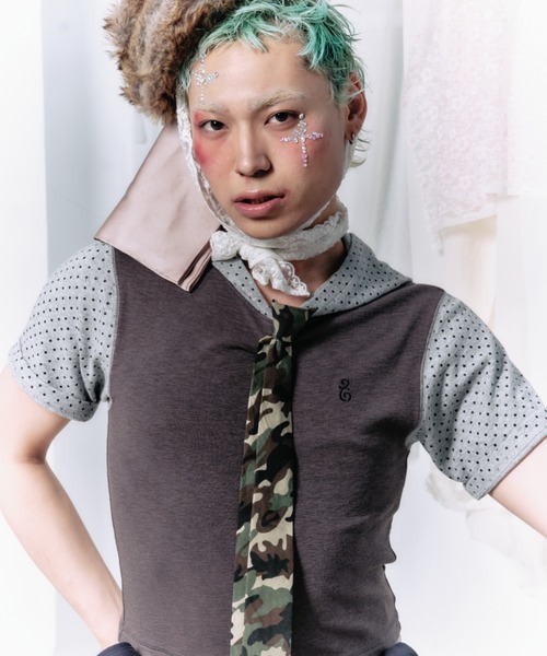 twins(nemne store)(ツインズ)の「Dots Hooded tee(Tシャツ/カットソー・レディース・White/チャコール・フリー)」の15枚目の写真