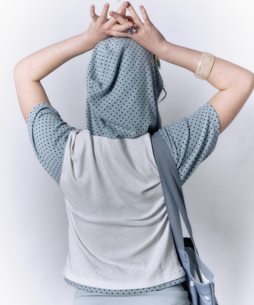 twins(nemne store)(ツインズ)の「Dots Hooded tee(Tシャツ/カットソー・レディース・White/チャコール・フリー)」の9枚目の写真