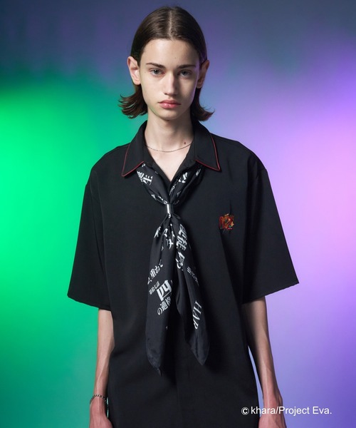 HARE(ハレ)の「【新世紀エヴァンゲリオン×HARE】シルクスカーフ(HARE)(バンダナ/スカーフ・メンズ・パープル/ブラック・FREE)」の6枚目の写真