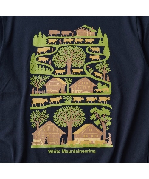 WHITE MOUNTAINEERING(ホワイトマウンテニアリング)の「【White Mountaineering】ホワイトマウンテニアリング COWHERD T-SHIRT(Tシャツ/カットソー・メンズ・ピンク/ネイビー・3)」の3枚目の写真