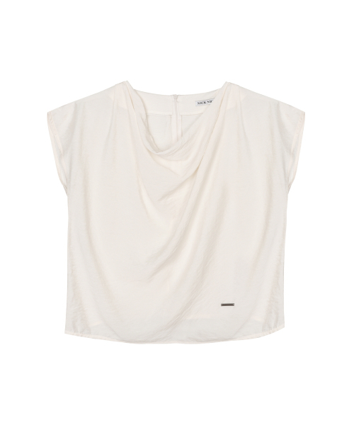 NICK&NICOLE(ニックアンドニコール)の「DRAPE NECK BLOUSE_CREAM(シャツ/ブラウス・レディース・その他・FREE)」の1枚目の写真
